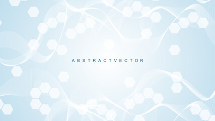 Health care abstract background with hexagons, lines and dots. Medical innovation banner template concept. Biology and pharmaceutical technology background. Vector illustration.