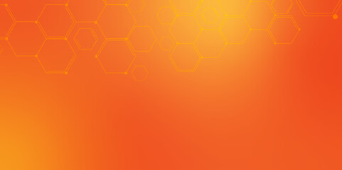 Hexagonal Molecular structure abstract tech network pattern. Medical design. geometric hexagonal honeycomb shape texture background 3d copy space. Science template, wallpaper or banner. Vector.	
