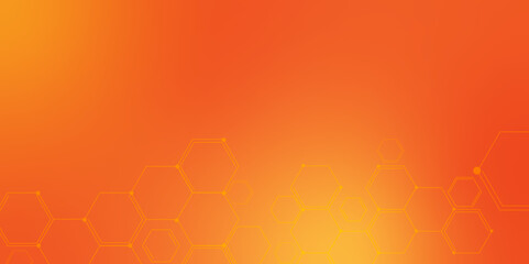 Hexagonal Molecular structure abstract tech network pattern. Medical design. geometric hexagonal honeycomb shape texture background 3d copy space. Science template, wallpaper or banner. Vector.	
