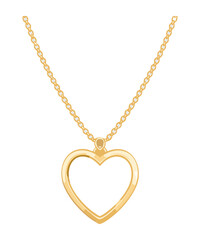 Golden Chain Necklace with Open Heart