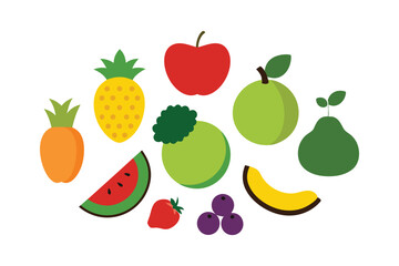  Fresh Fruit Collection Set Colorful Vector Design 