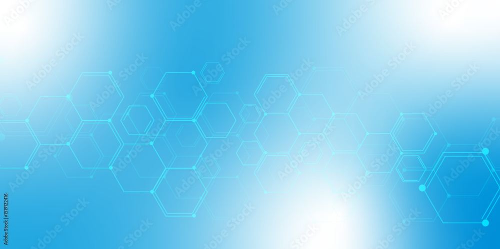 Aufkleber hexagonal molecular structure abstract tech network pattern. medical design. geometric hexagonal hon