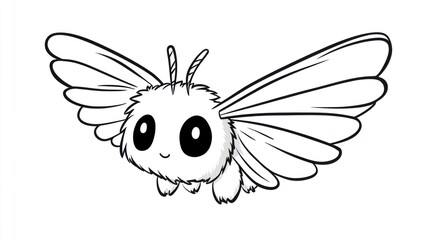 Fluffy butterfly drawing