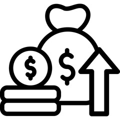 Profit Line Icon Money Bag