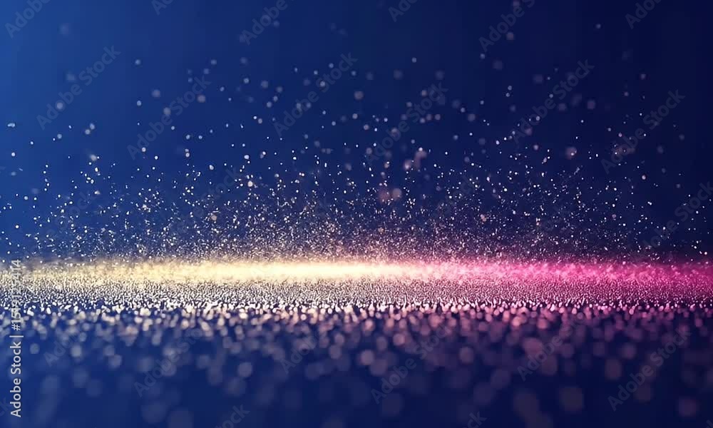 Poster abstract glittering sparkle background with blue backdrop and golden lights creating a festive and m