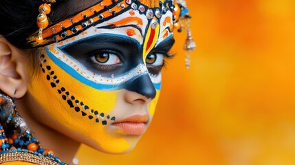 Boy in Hanuman Makeup at Temple Festival