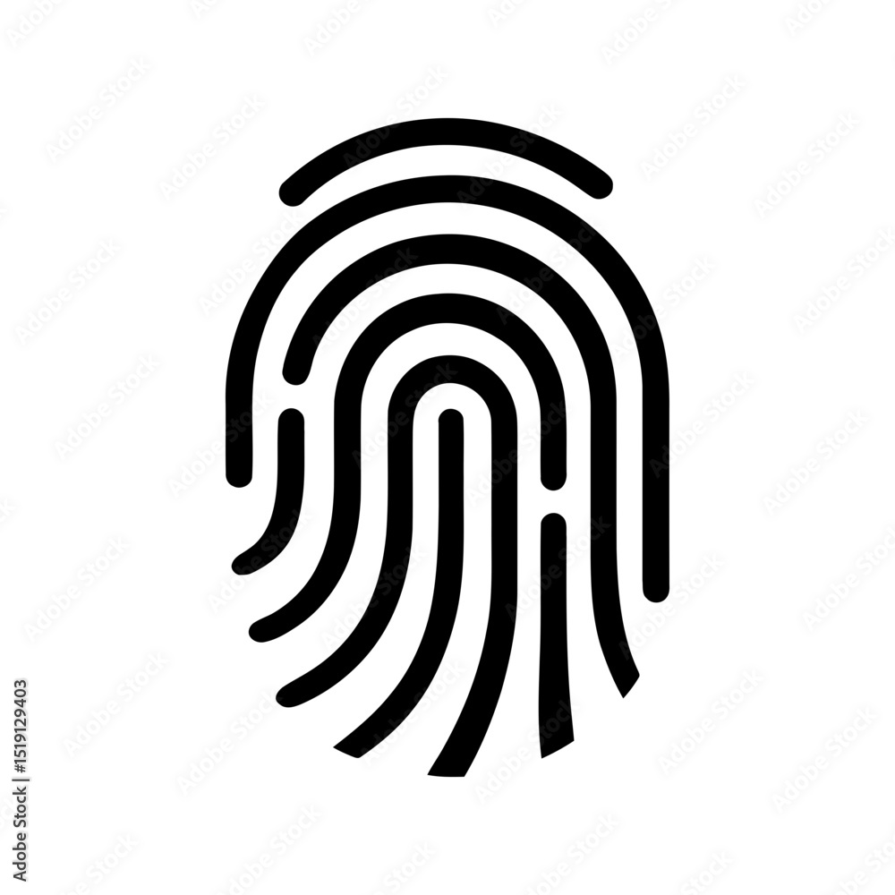 Poster fingerprint icon for biometric id, secure access control, personal identity verification, and unique