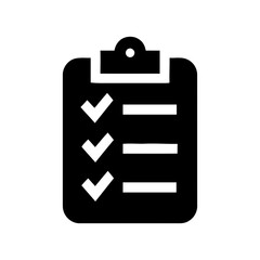 Clipboard with checklist for compliance adherence, policy implementation, security audit tasks, or guideline following. Represents organized task management.