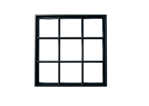 Window frame on a black background, graphic element for design and art