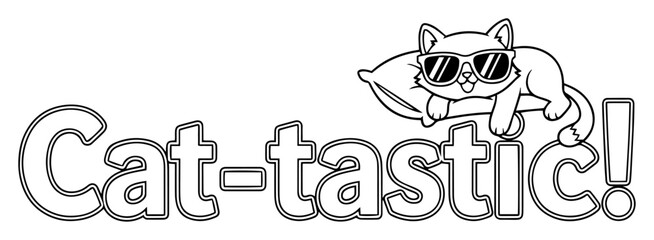 cat-tastic stylish cartoon cat vector illustration for kids