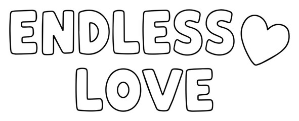 endless love with heart symbol vector design