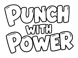punch with power martial arts quote vector design