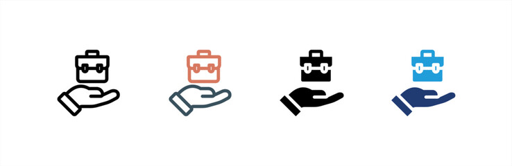 Job Offer  icon set multiple style collection. Vector illustration.