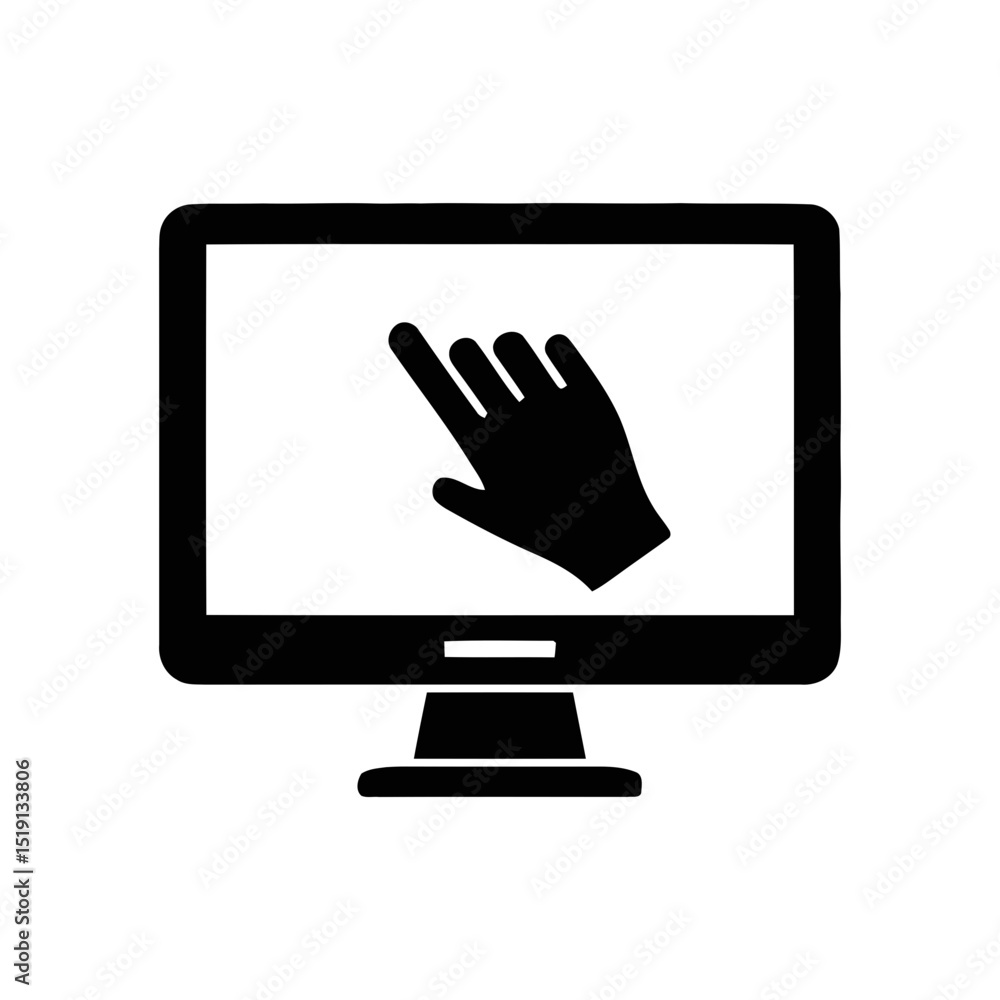 Poster computer monitor with hand reaching through, for hacking, cyber intrusion, or unauthorized system ac