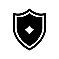 Shield divided into four quadrants, black and white, symbolizing multi-faceted security, comprehensive protection, or diverse defense strategies. Holistic.