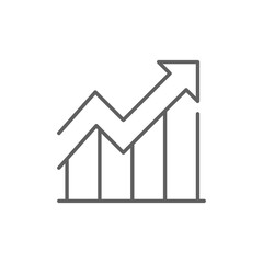 Line Art Graph Showing Market Growth and Consumption Trends Business Development and Statistical Data Icon Editable Stroke