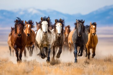 horses in the meadow