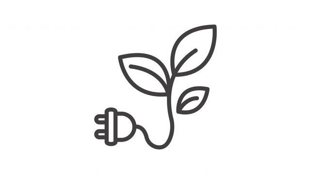 Animated Green Energy Plug Icon