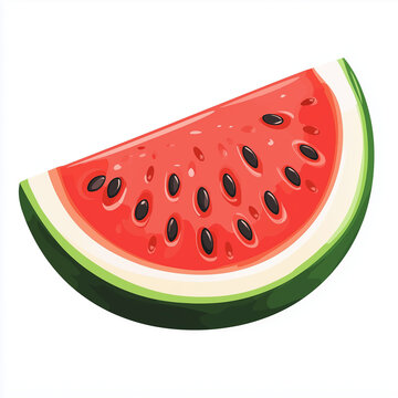 recommend clip art: Flat icon of watermelon slice, summer fruit symbol, minimalist style.