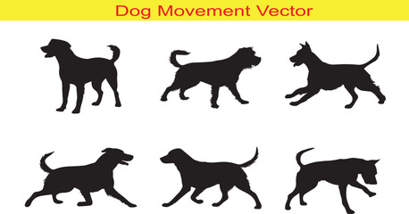 Dog Silhouette Icon Collection Set Vector Illutration on White Background