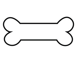 Cute cartoon hand drawn vector dog bone outline.