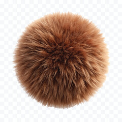 abstract 3d soft hairy fluffy fur ball or pom-pom in different color style isolated on white background