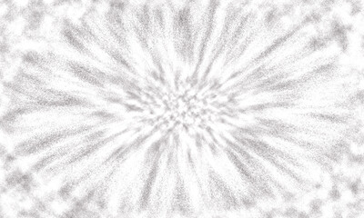 Subtle tie-dye in shades of gray and white,
Radiating outward, a visual flight.
A granular texture, fine and light,
Expanding energy, day and night.
