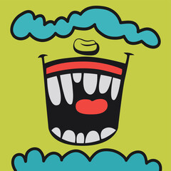 Funny Cartoon Emotion. Positive Graphic Design.