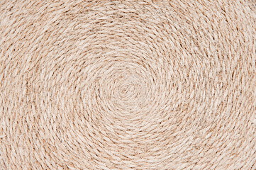 Retro fabric texture. Natural fiber rope arranged in a circular pattern. Detailed texture and...