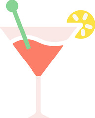 Hand-drawn tropical cocktail icon, perfect for beach or summer party designs.