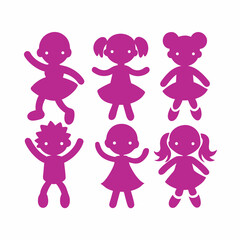 Kid literature silhouette icons set vector illustration