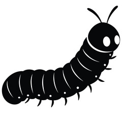 Vector illustration of a cute cartoon caterpillar, an isolated insect on a white background