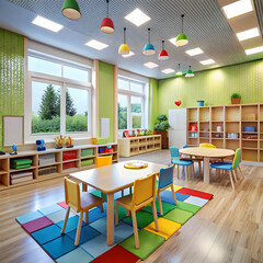 kindergarten modern interior of the room