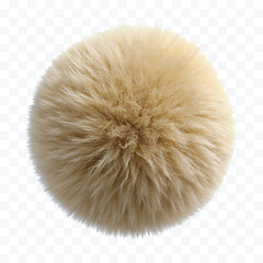 abstract 3d soft hairy fluffy fur ball or pom-pom in different color style isolated on white background