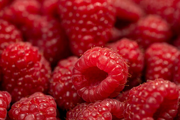 close up of raspberry