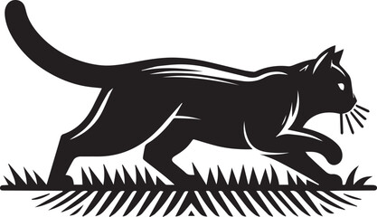 Black and white cat silhouettes with tribal animal designs