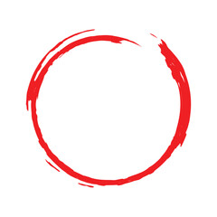 Incomplete Red Circle Brushstroke