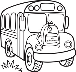 Fun Back to School Coloring Pages - Cute School Supplies, Classroom Scenes & Bus Designs for Kids, Printable PDF, First Day Activity Sheets Art & Illustration