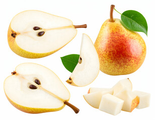 Juicy Pears Sliced, Halved, and Cubed for Freshness