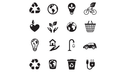 ecology icons set