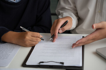 Businessmen discuss contracts and investments in companies