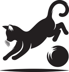 Black and white cat silhouettes with tribal animal designs