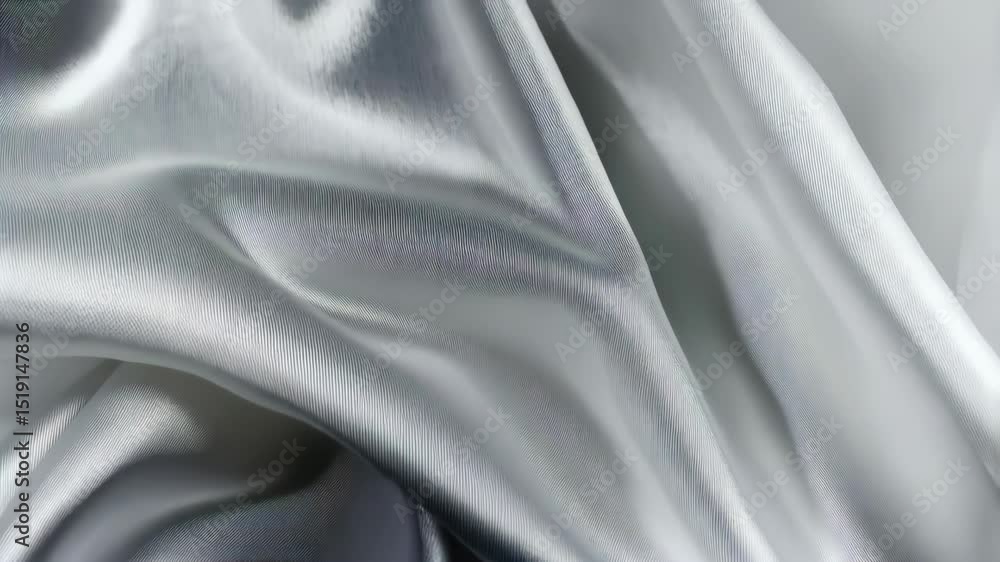 Poster elegant flowing white satin fabric background with soft folds and shadows creating a luxurious and s