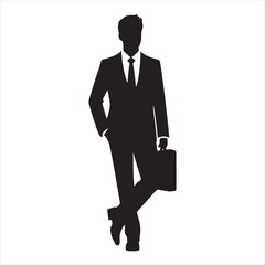 clean a  Business men Silhouette and Graphic,  vector, black color silhouette  