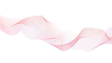 Red and Pink Abstract Wave Background. Smooth Curved Lines Design