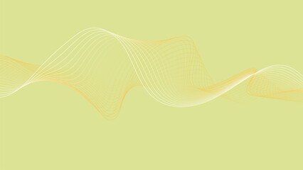 Yellow and White Wavy Lines on Light Green Background