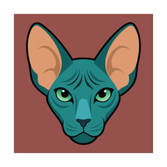 Sphinx Cat Head with Piercing Stare