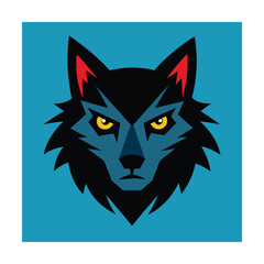 Stormy Wolf Head with Lightning Eyes
