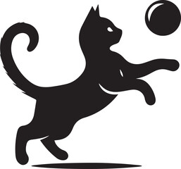 Black and white cat silhouettes with tribal animal designs