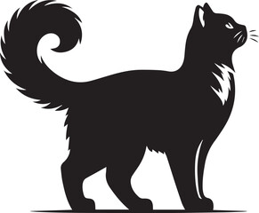 Black and white cat silhouettes with tribal animal designs